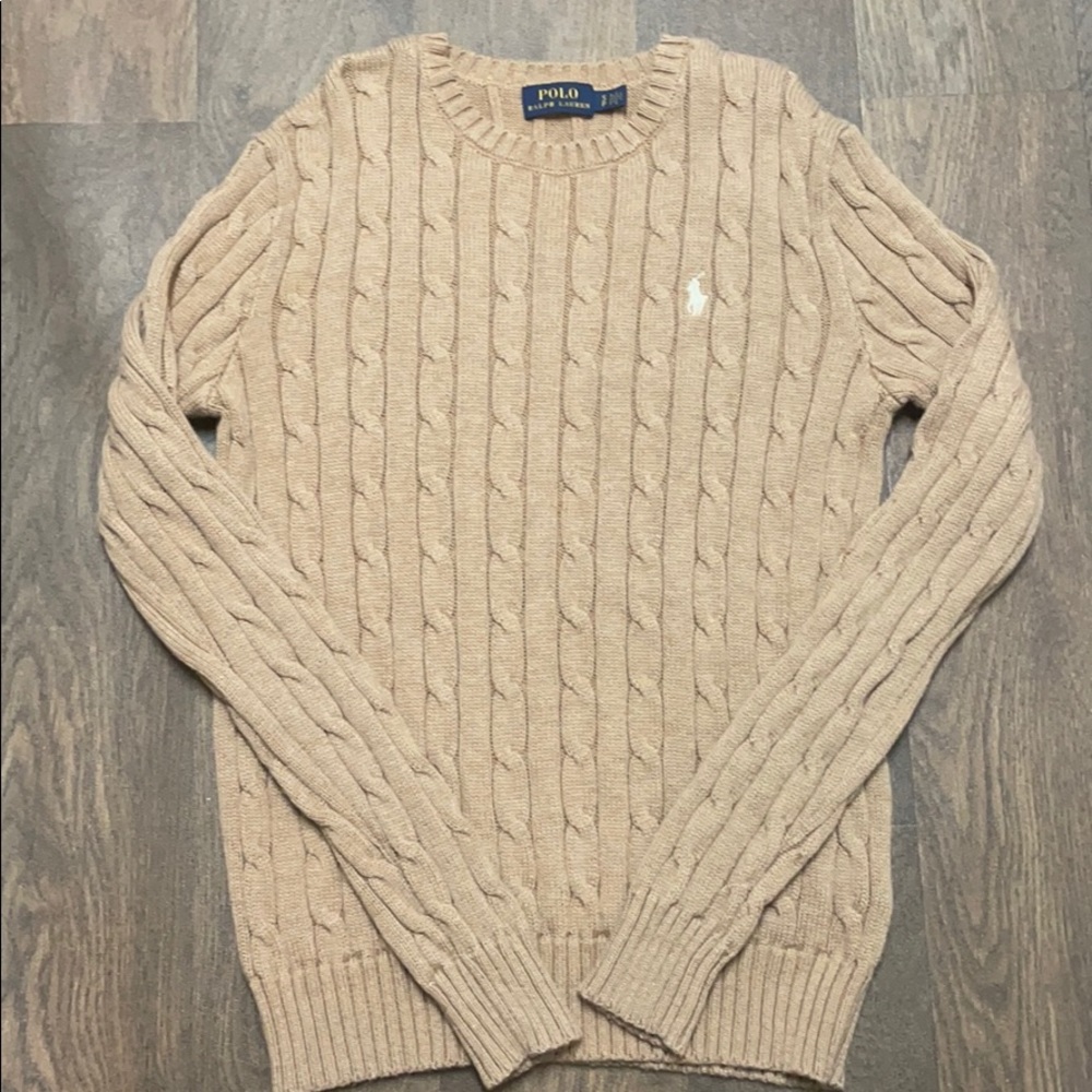 Tan Polo Ralph Lauren Cable Knit Sweater